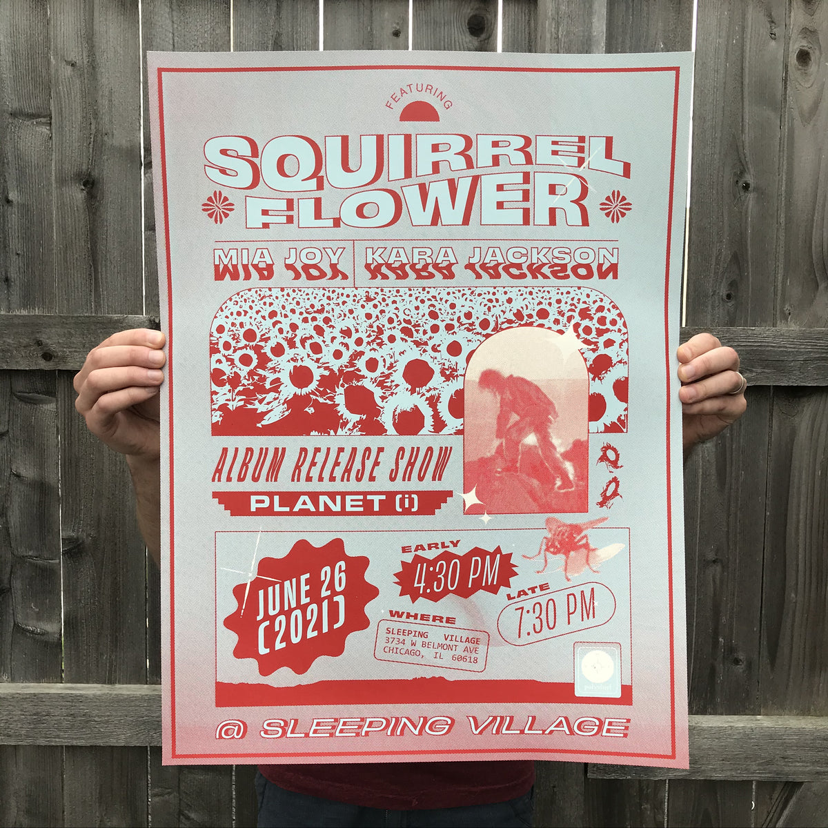 Squirrel Flower - Planet (i) Album Release Show Screen Printed Poster (18x24)