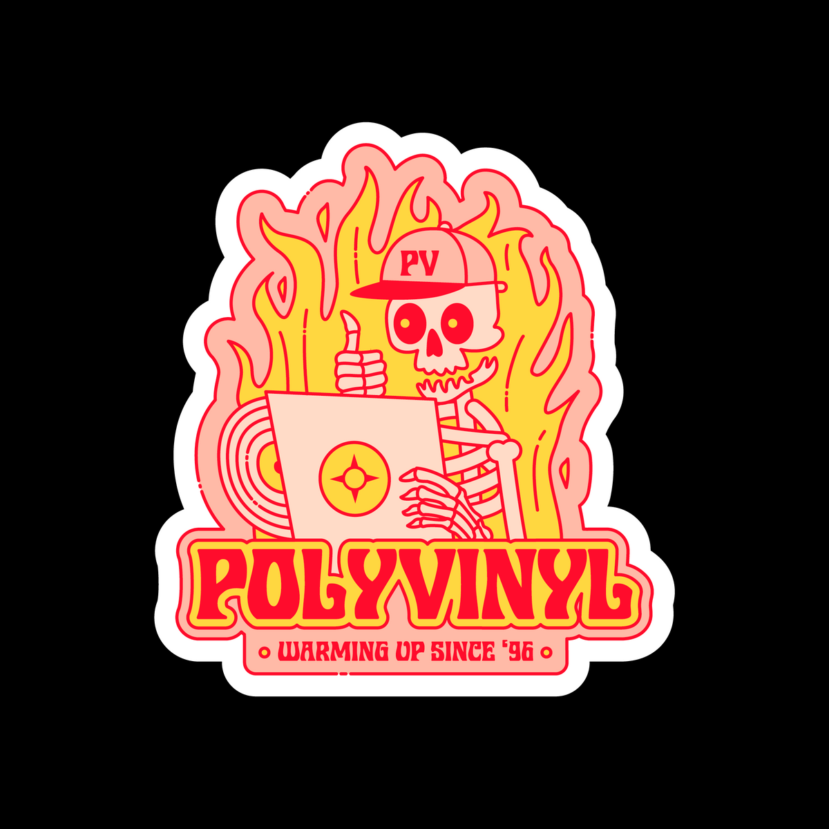 Polyvinyl - Skeleton Sticker (Die-Cut)